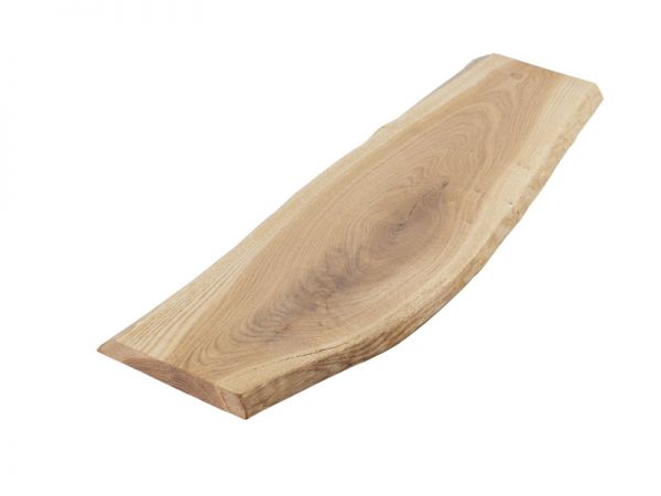Griglia per alberi, tavola di quercia massiccia con bordo d&#039;albero - 60 x 25-30 cm, superficie oliat