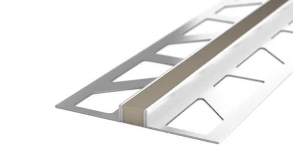 Junta de dilatación de acero inoxidable - junta de silicona - para cubiertas de 4,5mm - GrisBeige 3m