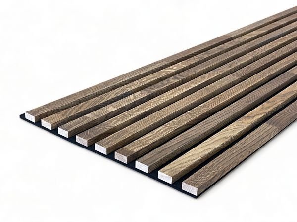 Paneles acústicos de madera maciza 2600 x 400 mm roble natural - barrique