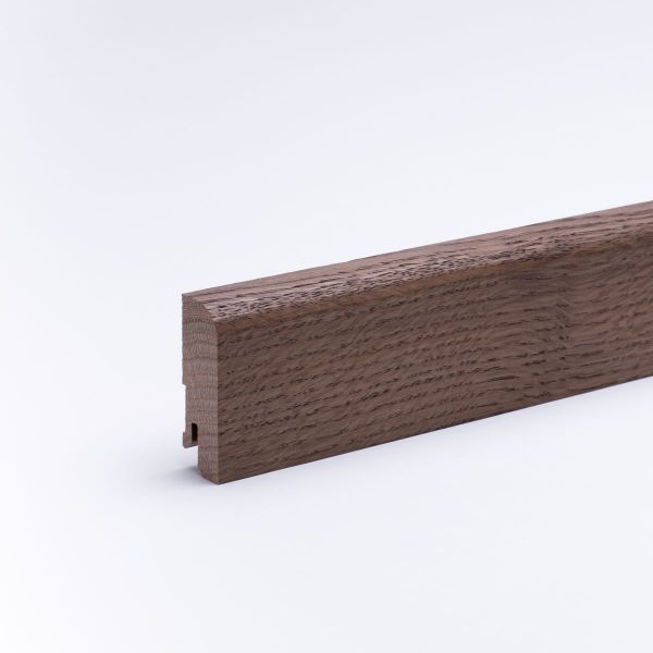 Plinthe en bois véritable avec arrondi bord avant 60mm chêne