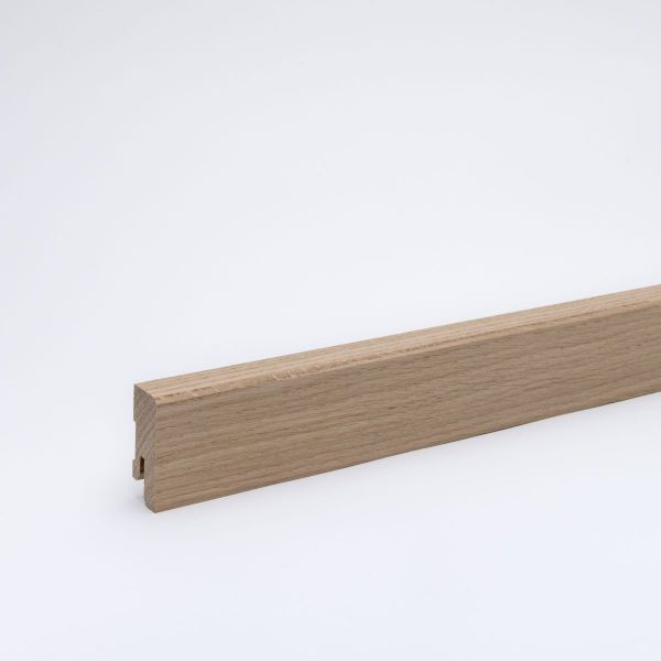 Massivholz-Sockelleiste 40mm gefaste Vorderkante - Eiche roh