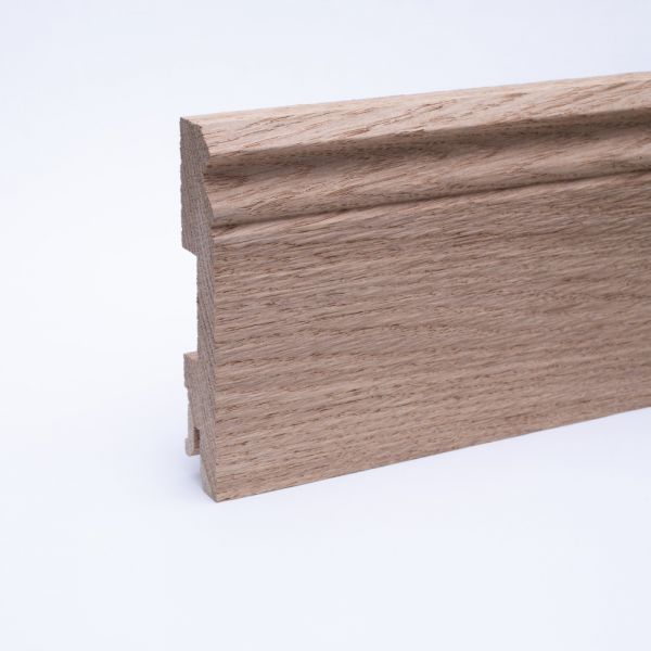 Rodapié de madera maciza perfil Berlin 100 mm, roble crudo