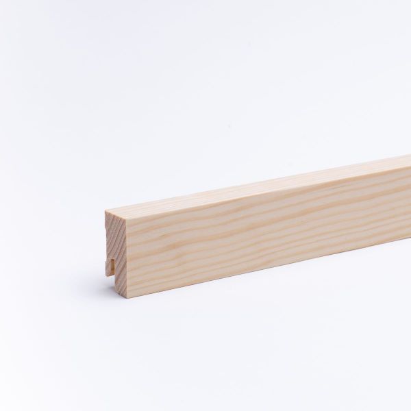 Battiscopa in legno massello con bordo squadrato pino oliato 40 mm