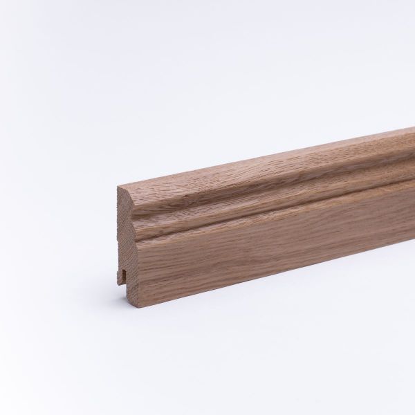 Battiscopa in legno massello 60x16mm Profilo berlinese - rovere laccato