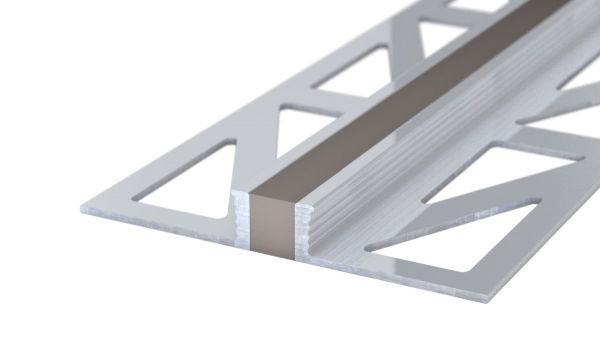 Profilo per giunto di dilatazione in alluminio - giunto in EPDM - per decking da 6 mm - Grigio 3m
