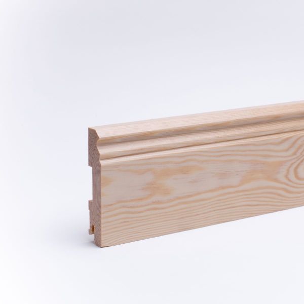 Rodapié de madera maciza perfil Berlin 210 mm, pino lacado