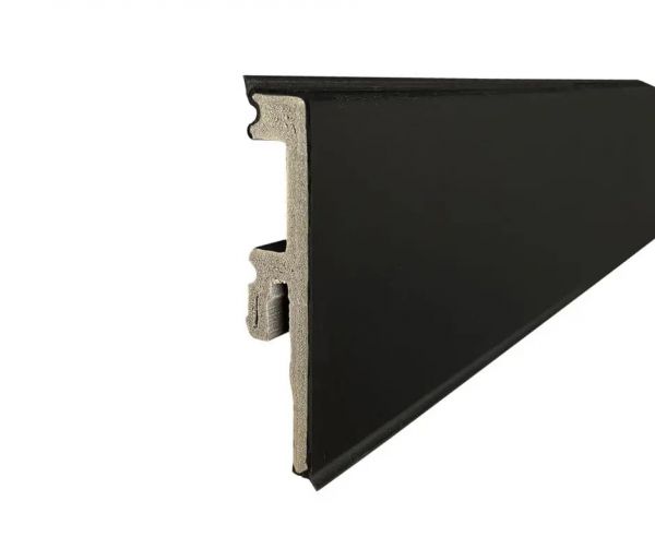 PVC Sockelleiste Prime-Flex 75mm schwarz mit Dichtungslippe