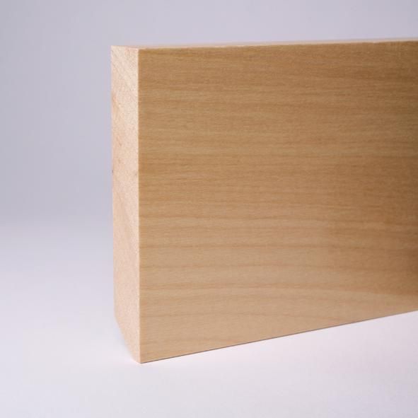 Rodapié de madera maciza cuadrangular 100 mm, arce lacado