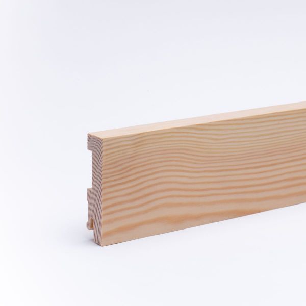 Battiscopa in legno massello con bordo squadrato pino oliato 80 mm