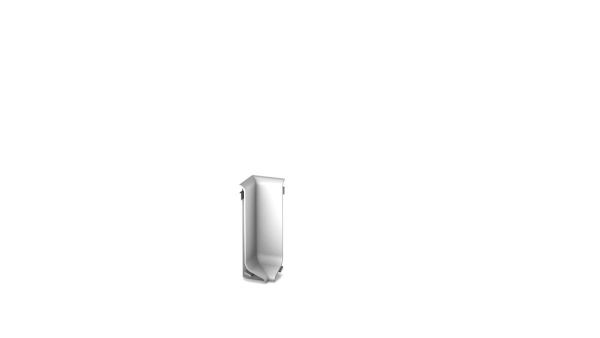 Innenecke für Aluminium-Sockelleiste für Klebemontage 40mm - Silber