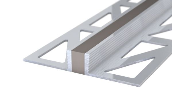Profilé aluminium pour joint de dilatation - joint EPDM - pour revêtement 8mm - Gris 2,5m