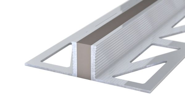 Perfil de junta de dilatación de aluminio - Junta de EPDM - para cubiertas de 12,5mm - Gris 2,5m