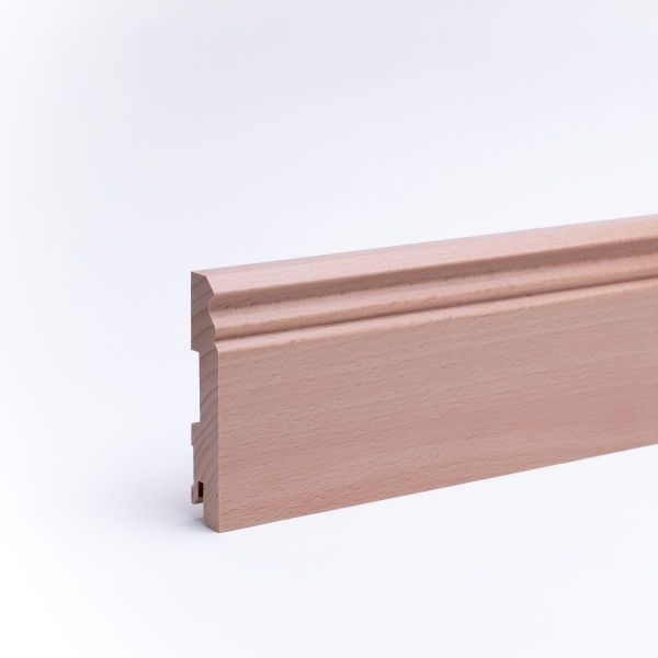 solid wood skirting 210mm with Berlin profile varnished beech