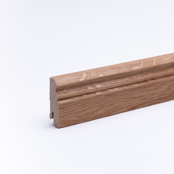 Battiscopa in legno massello con profilo Berlin rovere oliato 60 mm