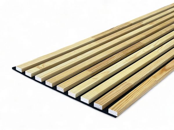 Paneles acústicos de madera maciza de pino 2600 x 400 mm - aceitado