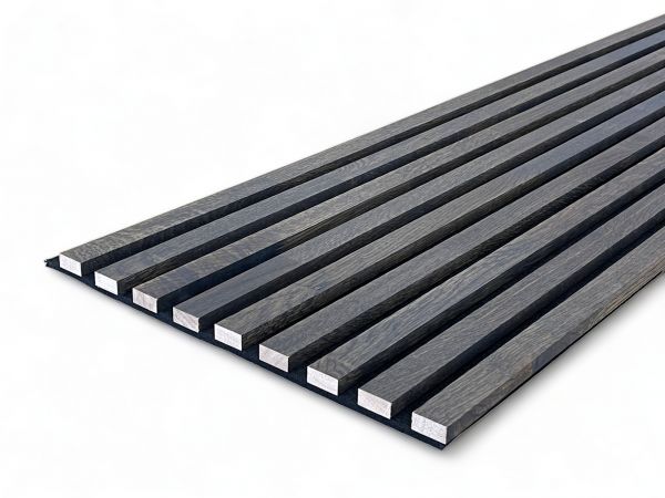 Massivholz Akustikpaneele 2600 x 400 mm Eiche natur - Basalt