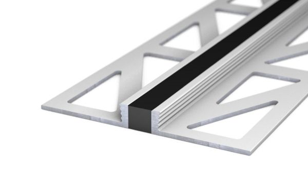Profilé aluminium pour joint de dilatation - joint silicone - pour revêtement 4,5mm - noir 3m