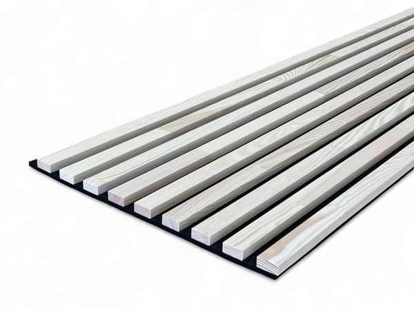 Pannelli acustici in legno massiccio 2600 x 400 mm pino - Bianco cotone