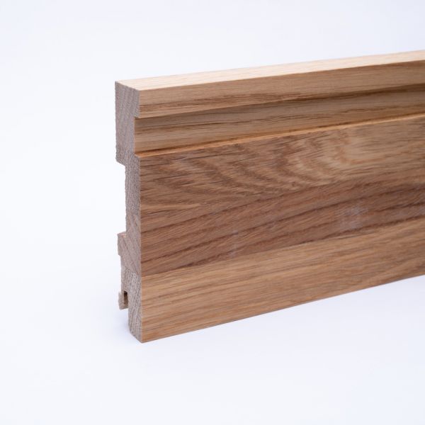 Massivholz-Sockelleiste Stab Design 90 mm - Eiche geölt