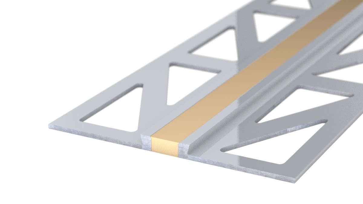 Profilé aluminium pour joint de dilatation - joint EPDM - pour revêtements 2mm - Beige 3m