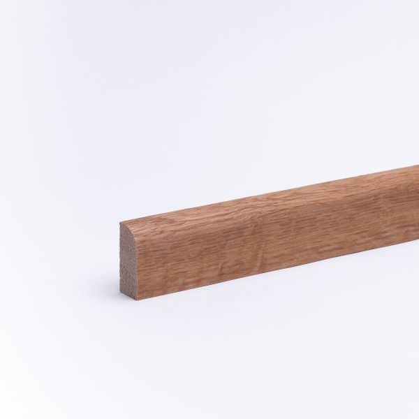 30m Plinthe en bois véritable avec arrondi bord avant 35 x 15mm chêne huilé