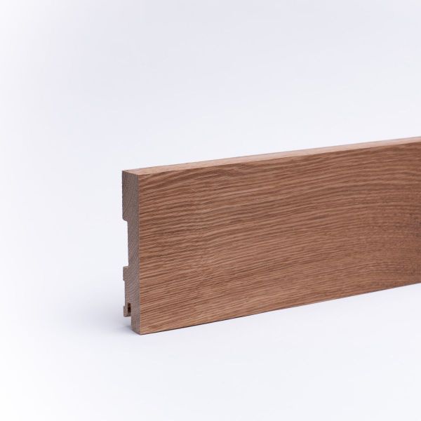 Battiscopa in legno massello con bordo squadrato rovere oliato 100 mm