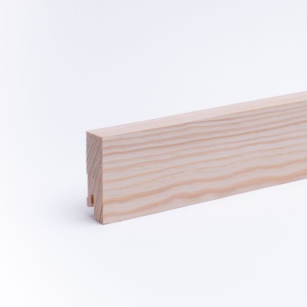Battiscopa in legno massello con bordo squadrato pino grezzo 60 mm