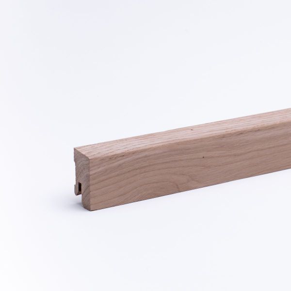 Zócalo de madera maciza 40x16mm borde frontal biselado - roble crudo