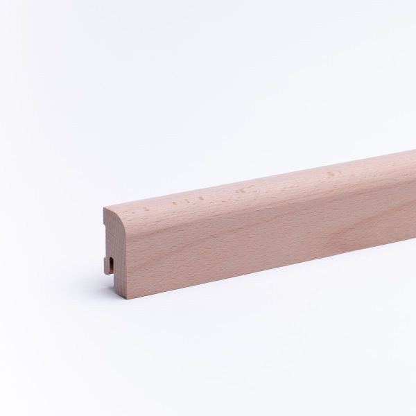 solid wood skirting 40mm with rounded front edge untreated beech
