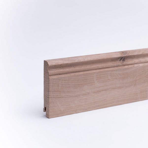 Battiscopa in legno massello 120x16mm Profilo berlinese - rovere grezzo