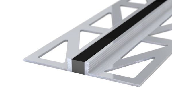 Profilo per giunto di dilatazione in alluminio - giunto in EPDM - per rivestimenti da 4,5 mm - Nero