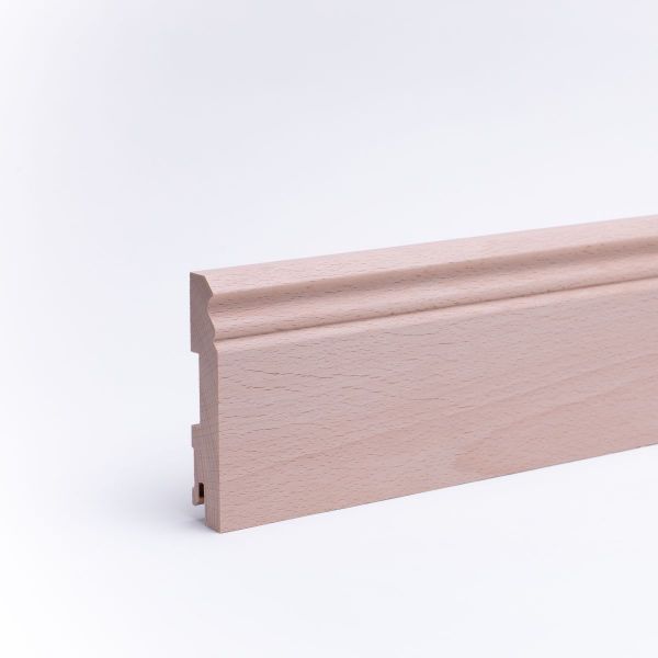 Battiscopa in legno massello con profilo Berlin faggio grezzo 210mm