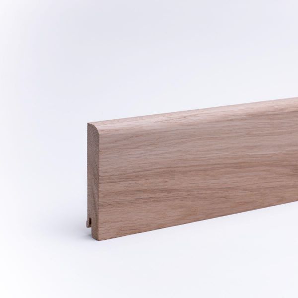 Zócalo de madera maciza 120x16mm redondeado - roble crudo