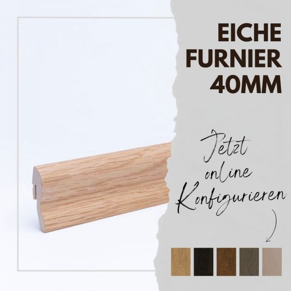 Sockelleisten-Konfigurator Echtholzfurnier Eiche Natur 40mm