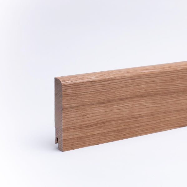 Massivholz-Sockelleiste 100x16mm abgerundet - Eiche geölt