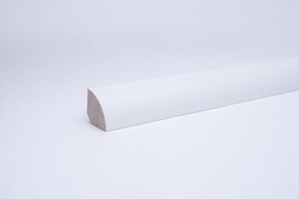 Viertelstableiste Massivholz 12 x 12mm Weiß lackiert