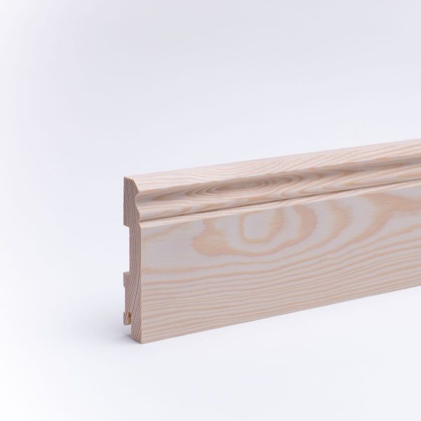Battiscopa in legno massello con profilo Berlin pino grezzo 100mm