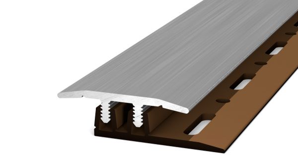 Profilo di giunzione per pavimenti vinile acciaio inox spazzolato 1,00m