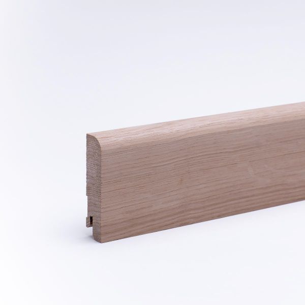 Battiscopa in legno massello 80x16mm tondo - rovere grezzo