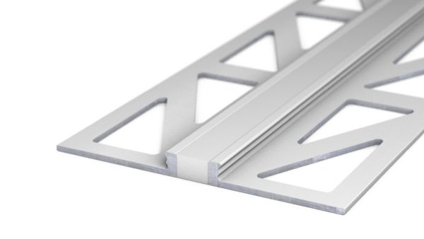 Perfil para juntas de dilatación de aluminio - Junta de silicona - para revestimientos de 3 mm - Gri
