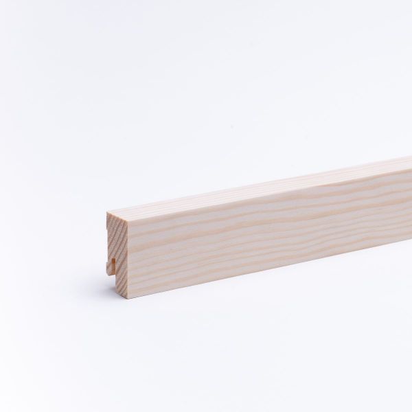 Battiscopa in legno massello con bordo squadrato pino grezzo 40 mm