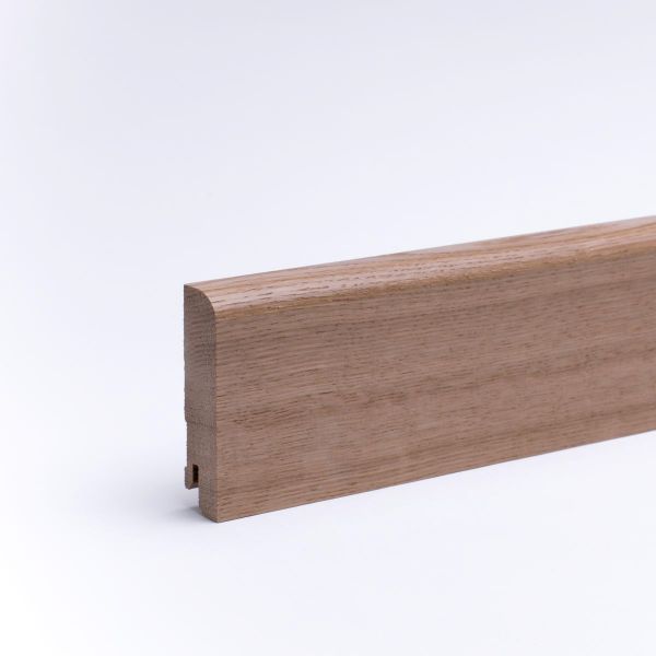 Zócalo de madera maciza 80x16mm redondeado - roble lacado