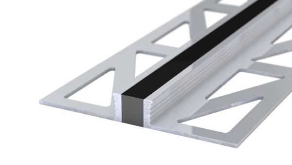 Perfil para juntas de dilatación de aluminio - Junta de EPDM - para revestimientos de 6 mm - Negro 3