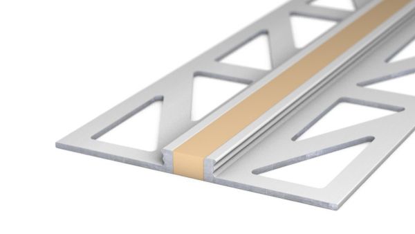 Joint de dilatation en aluminium - joint silicone - pour revêtement 3mm - Beige 3m