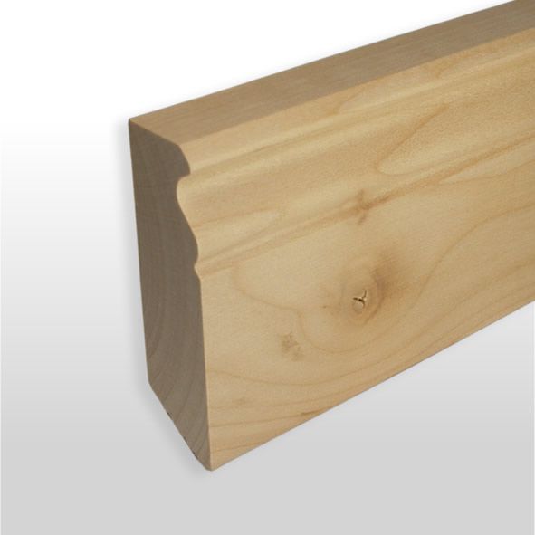 Battiscopa in legno massello con profilo Berlin acero grezzo 80 mm