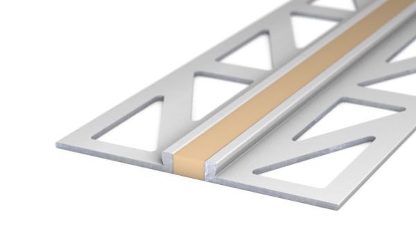 Joint de dilatation en aluminium - joint silicone - pour revêtement 2,5mm - Beige 3m