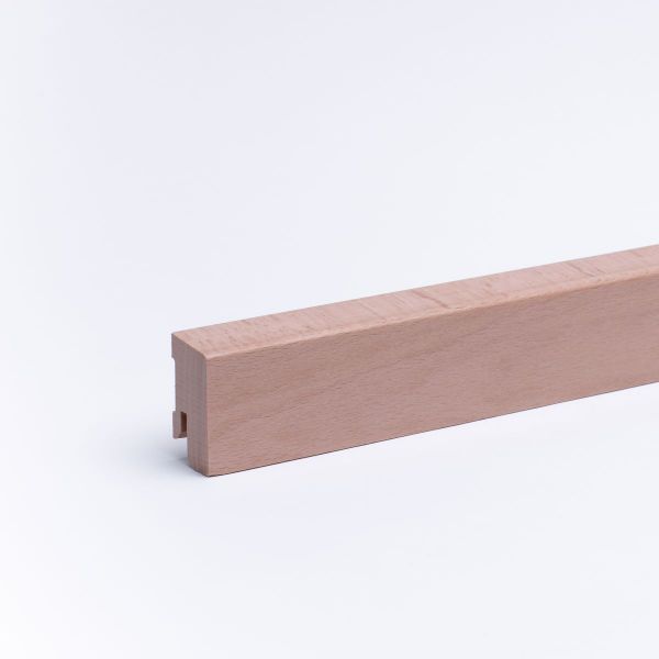 solid wood skirting 40mm with chamfered front edge varnished beech