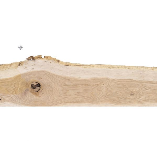 Massivholz Eiche 35 x 25-30 cm - mit Baumkante, besäumt und entrindet - unbehandelt