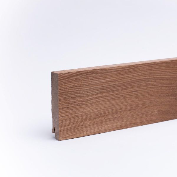 Zócalo de madera maciza 120x16mm cuadrado - roble aceitado