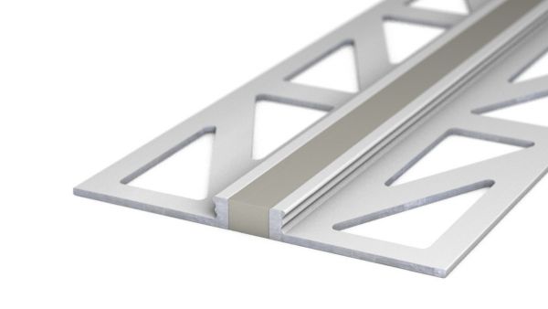 Profilo per giunti di dilatazione in alluminio - giunto in silicone - per rivestimenti da 3 mm - gri